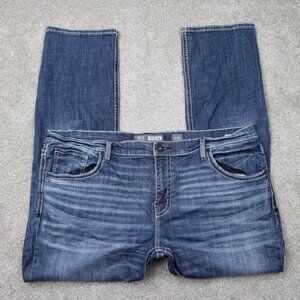 BKE Jeans Mens 42x32 Blue Nolan Straight Leg Cotton Stretch 5-Pocket Denim